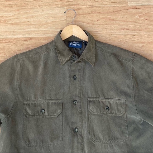 High Sierra Men’s Olive Green Suede like Jacket in Medium- Vintage & Perfect - Picture 4 of 8